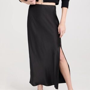 Frame long maxi skirt with luxurious draping and dramatic column silhouette.
